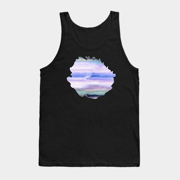 Gradient Watercolor Blue purple Tank Top by ninoladesign